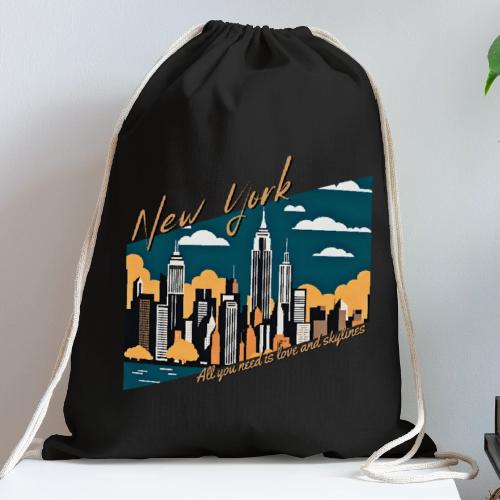 New York All you need is love and skylines - Cotton Drawstring Bag