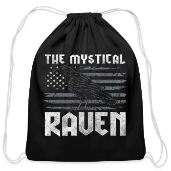 Raven Witchcraft Rune - Cotton Drawstring Bag - black - Front