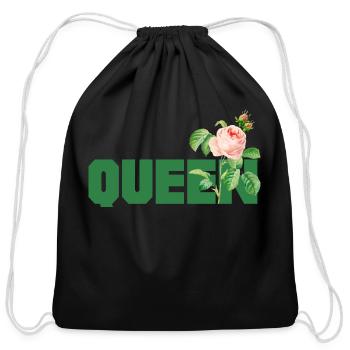 Queen - Cotton Drawstring Bag - black - Front