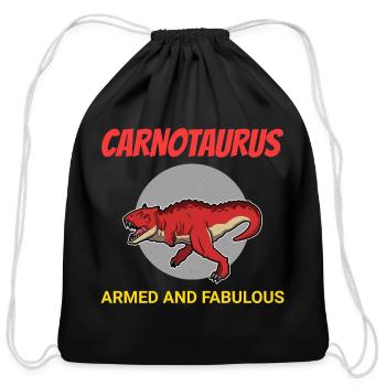 Carnotaurus Dinosaur Dino Paleontologist Fossil - Cotton Drawstring Bag - black - Front