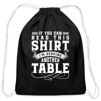 Waiter Pub Drink - Cotton Drawstring Bag - black - Front