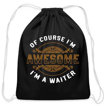 Waiter Profession Gastro Reservation - Cotton Drawstring Bag - black - Front