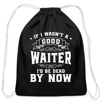 Waiter Food Party - Cotton Drawstring Bag - black - Front