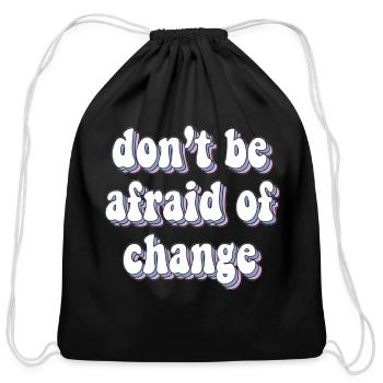 Empowering Message Bubble Design - Cotton Drawstring Bag - black - Front