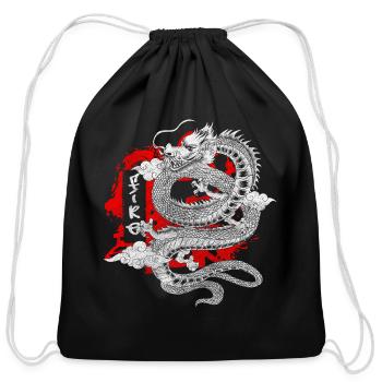 Orient Drawings Legend Sword Fighting - Cotton Drawstring Bag - black - Front