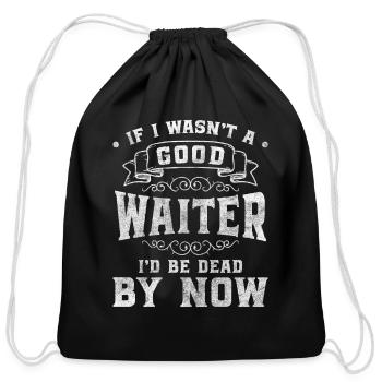 Waiter Professional Service Professional Cuisine - Cotton Drawstring Bag - black - Front