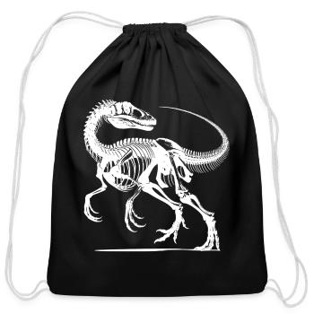Raptor Dinosaur Bone Work From Prehistoric Times - Cotton Drawstring Bag - black - Front