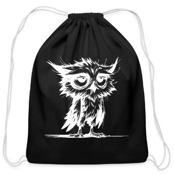 Owl Morning Grouch I Did Not Oversleep - Cotton Drawstring Bag - black - Front
