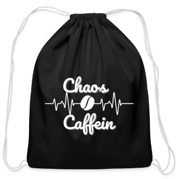 Chaos Coffee Pulse - Cotton Drawstring Bag - black - Front