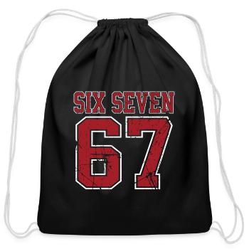 67 - Six Seven SixSeven 6-7  - Cotton Drawstring Bag - black - Front