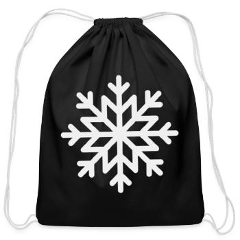 Winter Snowflake  - Cotton Drawstring Bag - black - Front