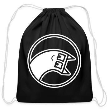 Cute Hangover Cat Face Cartoon - Cotton Drawstring Bag - black - Front