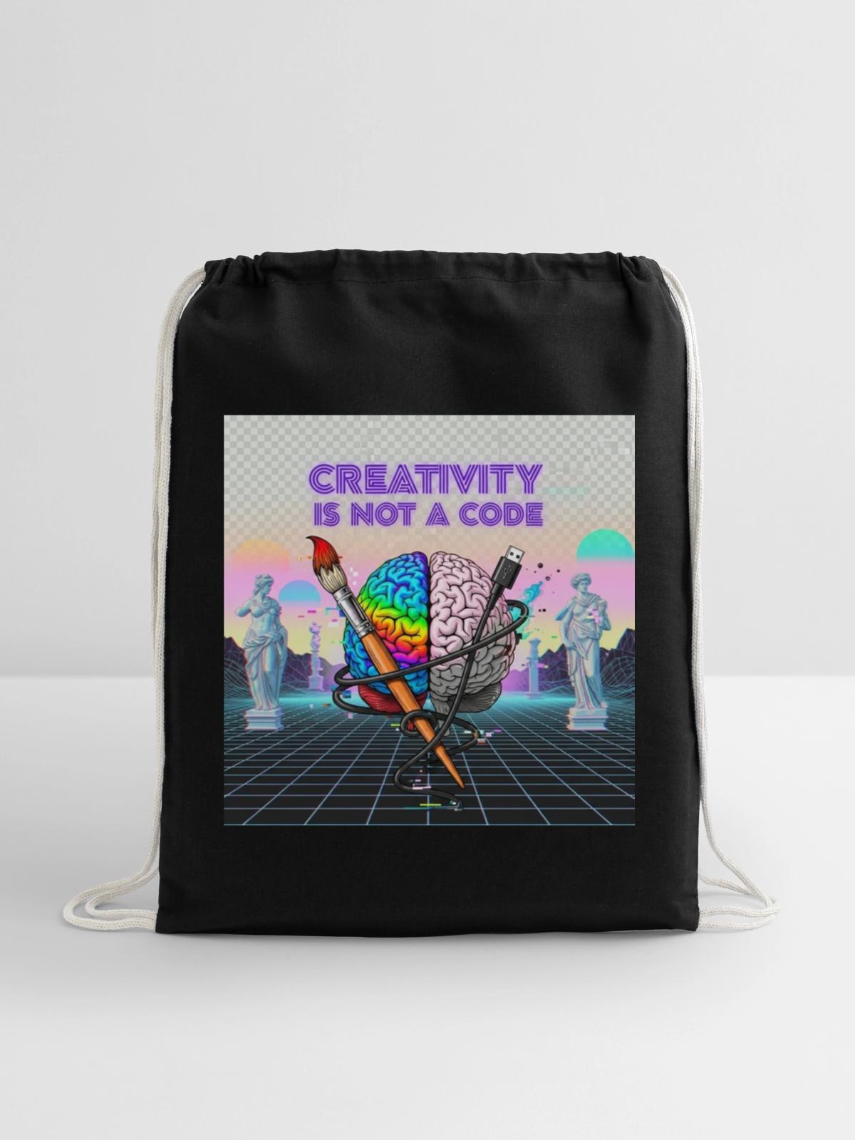 Brainbrush Neon: Creativity Unplugged - Cotton Drawstring Bag - black - Front