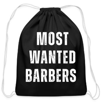 Most Wanted Barbers - Graphic Tee  - Cotton Drawstring Bag - black - Front