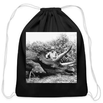 Teddy: Prehistoric Big Game Hunter - Cotton Drawstring Bag - black - Front