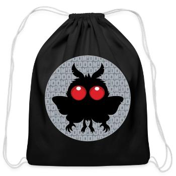 Full Moon Of Doom Cute Mothman Cryptid - Cotton Drawstring Bag - black - Front