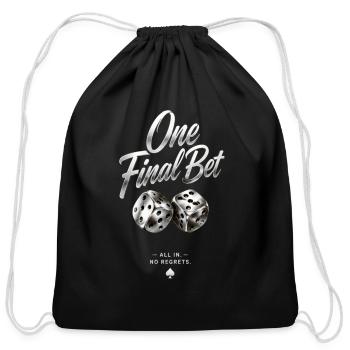One Final Bet | Roller Casino Luxury Dice Silver - Cotton Drawstring Bag - black - Front