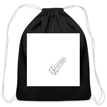 Rolling Dice Line Art - Cotton Drawstring Bag - black - Front