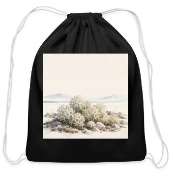 Silent Reindeer Moss - Cotton Drawstring Bag - black - Front