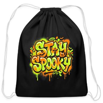 Stay Spooky Graffiti Glow - Cotton Drawstring Bag - black - Front
