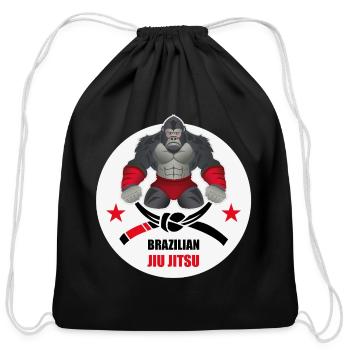 Strong Gorilla BJJ Fighter - Cotton Drawstring Bag - black - Front