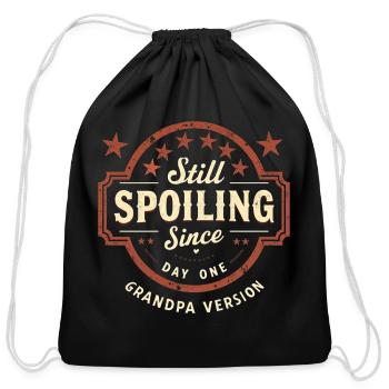 Still Spoiling Grandpa Version - Cotton Drawstring Bag - black - Front