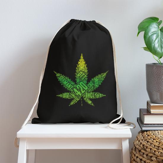 4/20 420 Funny Weed Ganja Cannabis Gift Leaf Swag' Cotton Drawstring Bag |  Spreadshirt
