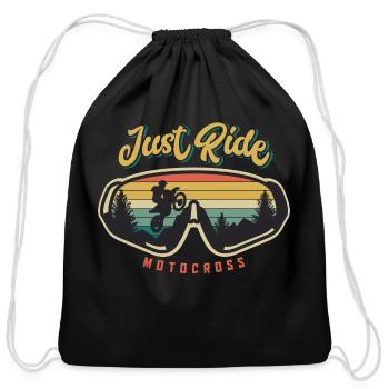 Just Ride Motocross - Cotton Drawstring Bag - black - Front