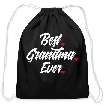 Best Grandma For Or Grandmother - Cotton Drawstring Bag - black - Front