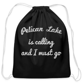 Pelican Lake Minnesota Fishing Camg Summer - Cotton Drawstring Bag - black - Front