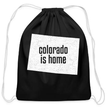 Colorado Is Home Proud Coloradan Distressed - Cotton Drawstring Bag - black - Front