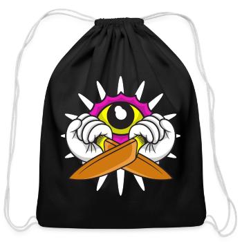 Vivid Vector Vogue - Cotton Drawstring Bag - black - Front