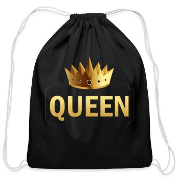 Queen - Cotton Drawstring Bag - black - Front