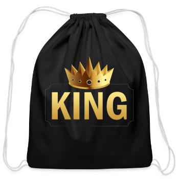 King - Cotton Drawstring Bag - black - Front