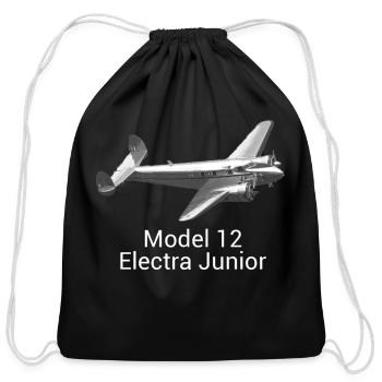 lockheed model 12 - Cotton Drawstring Bag - black - Front