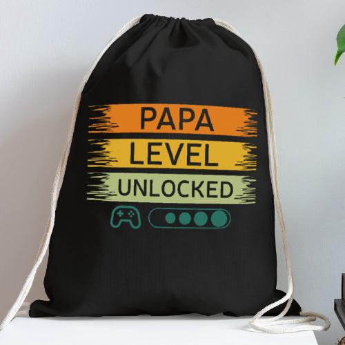 Papa Level Unlocked! - Cotton Drawstring Bag