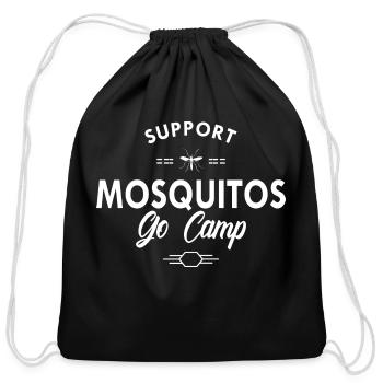 Camping Support mosquitoes go camp vintage - Cotton Drawstring Bag - black - Front
