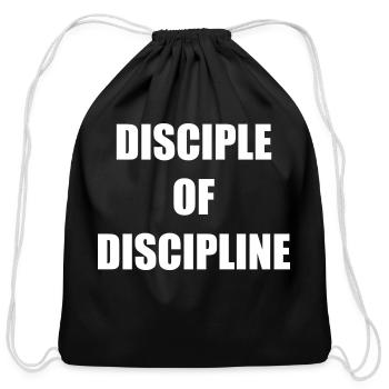 Disciple of Discipline nostalgia - Cotton Drawstring Bag - black - Front