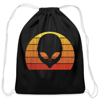 Alien Head Humor Believe Ufo Alien - Cotton Drawstring Bag - black - Front