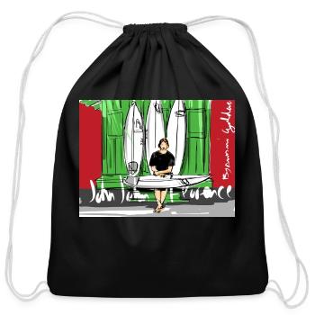 John John Florence Quiver with Background - Cotton Drawstring Bag - black - Front
