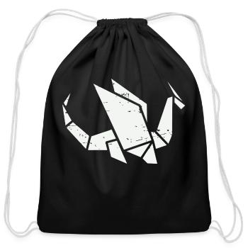 Low Poly Dragon - Cotton Drawstring Bag - black - Front