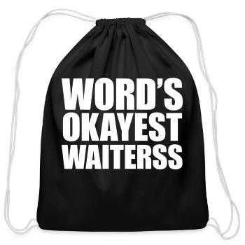 Waiters 01 - Cotton Drawstring Bag - black - Front