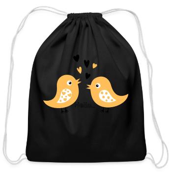 Hello - Cotton Drawstring Bag - black - Front