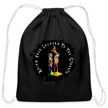 Bring Your Colours To The Streets - Cotton Drawstring Bag - black - Front