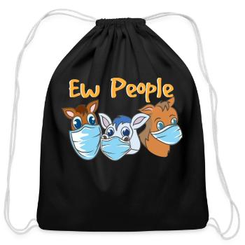Horseback Riding Funny Horse Equestrian - Cotton Drawstring Bag - black - Front