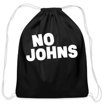 No Johns White Version - Cotton Drawstring Bag - black - Front