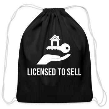 Licensed To Sell - Cotton Drawstring Bag - black - Front