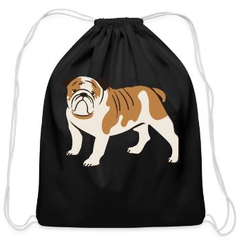Bulldog Bread - Cotton Drawstring Bag - black - Front