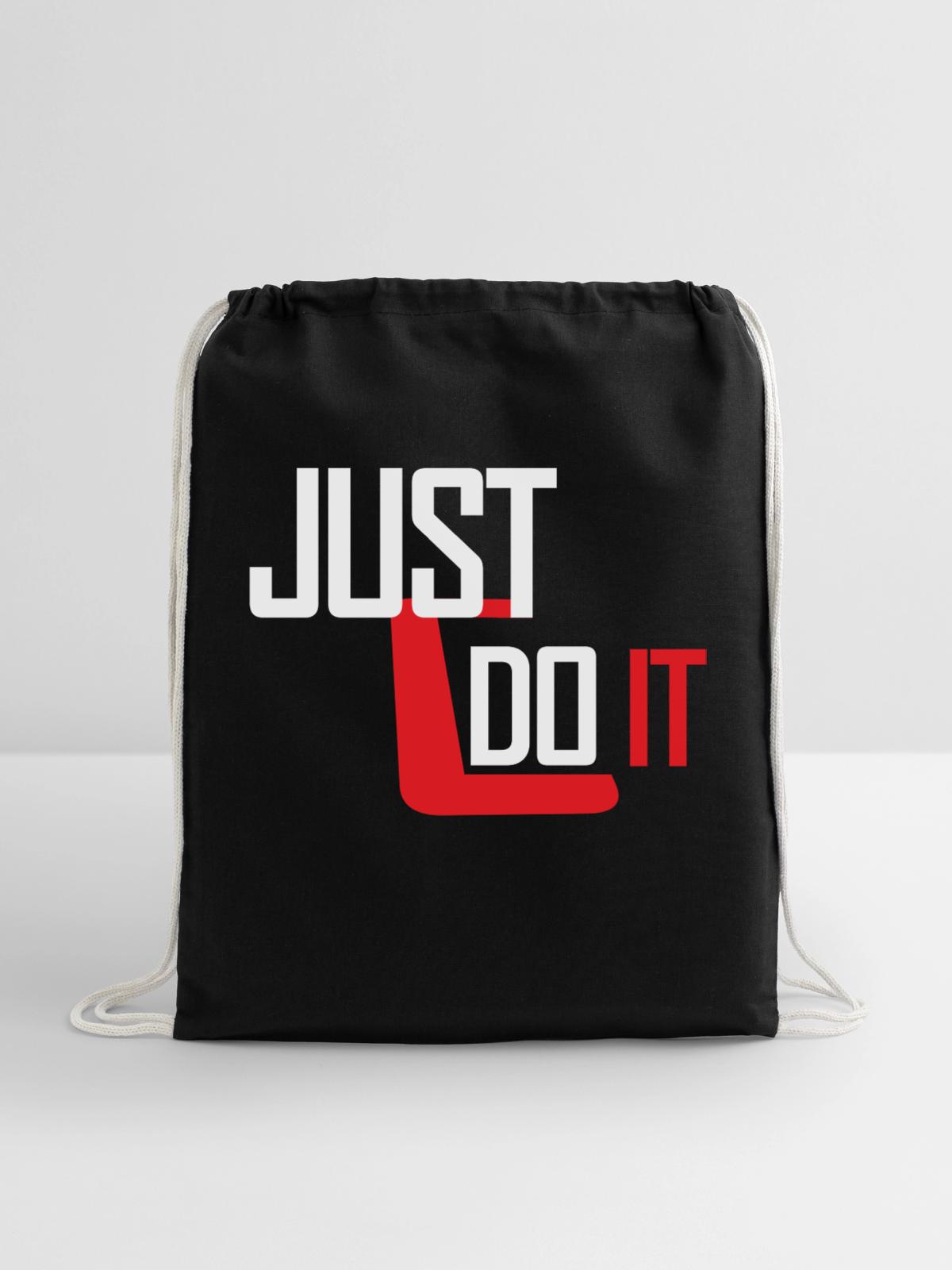 Just Do It - Cotton Drawstring Bag - black - Front
