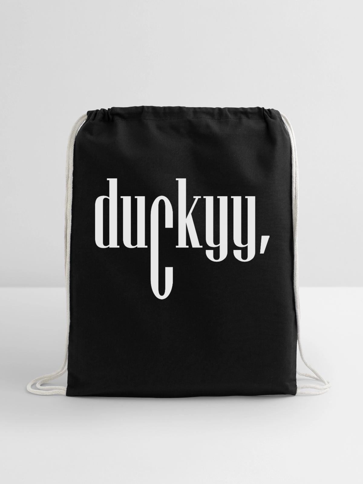 Ducky - Cotton Drawstring Bag - black - Front